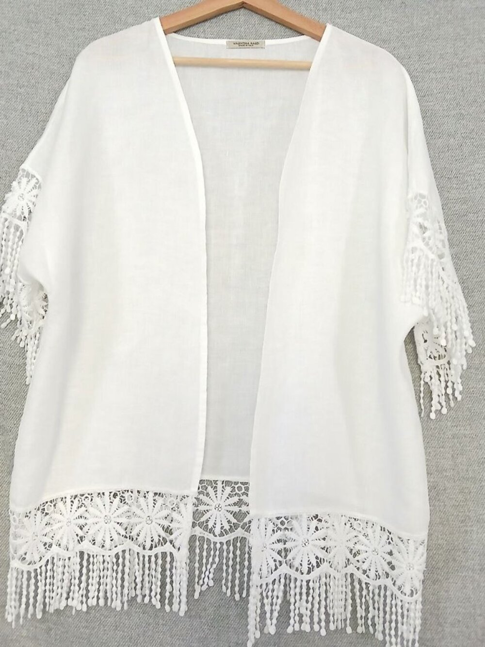 Valentina Naldi White Linen Tunic One Size Made in Italy